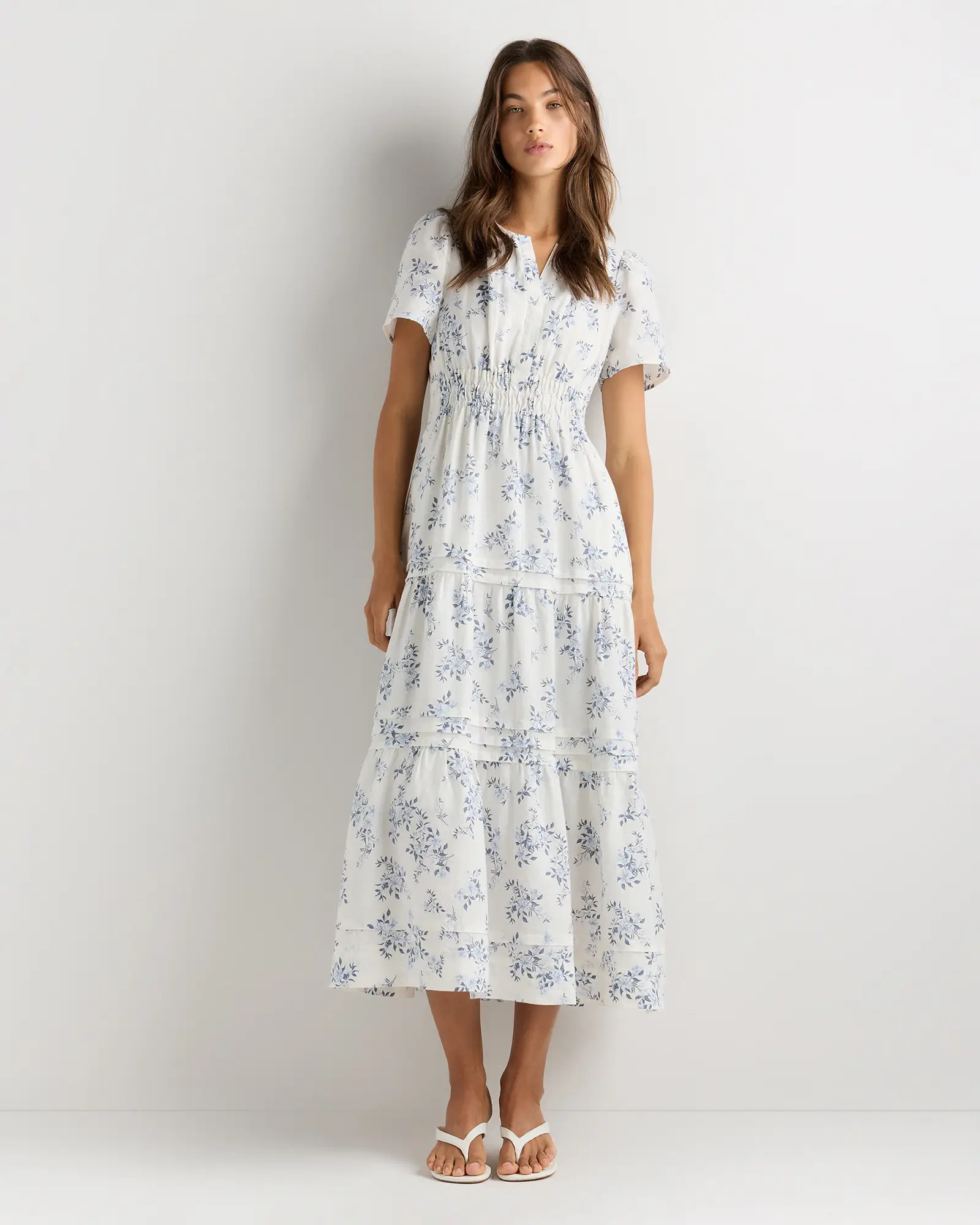 100% European Linen Tiered Maxi Dress | Quince
