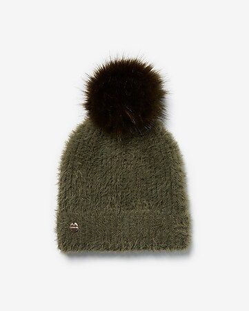 cozy fuzzy pom beanie | Express