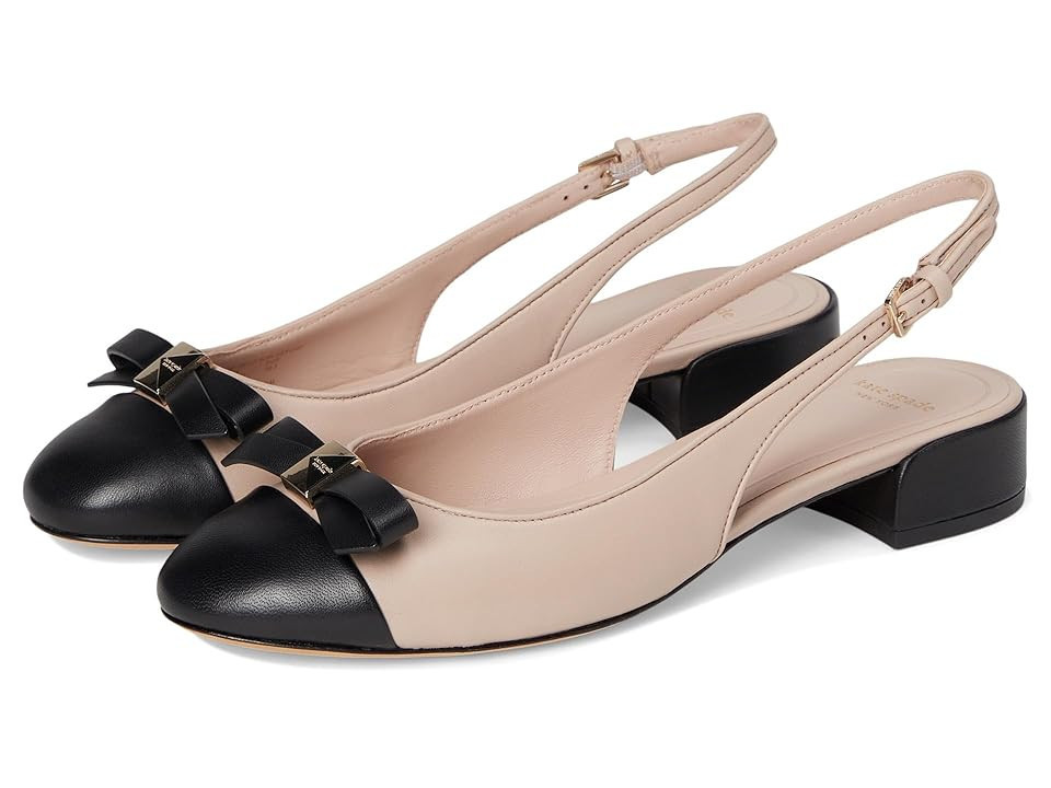 Kate Spade New York Deco Bow Smooth Leather Slingback Pumps Women's Shoes Pale Vellum : 7.5 M | Zappos