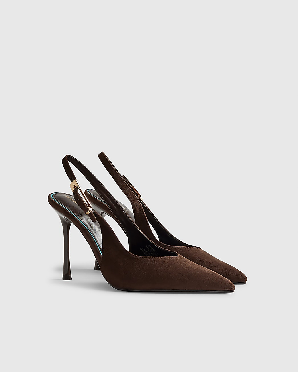 Brown Faux Suede Sling Back Court Heels | River Island UK & IE