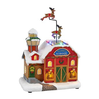 Carole Towne Ct Santa's Flight School Lighted Musical Village Scene | Lowe's