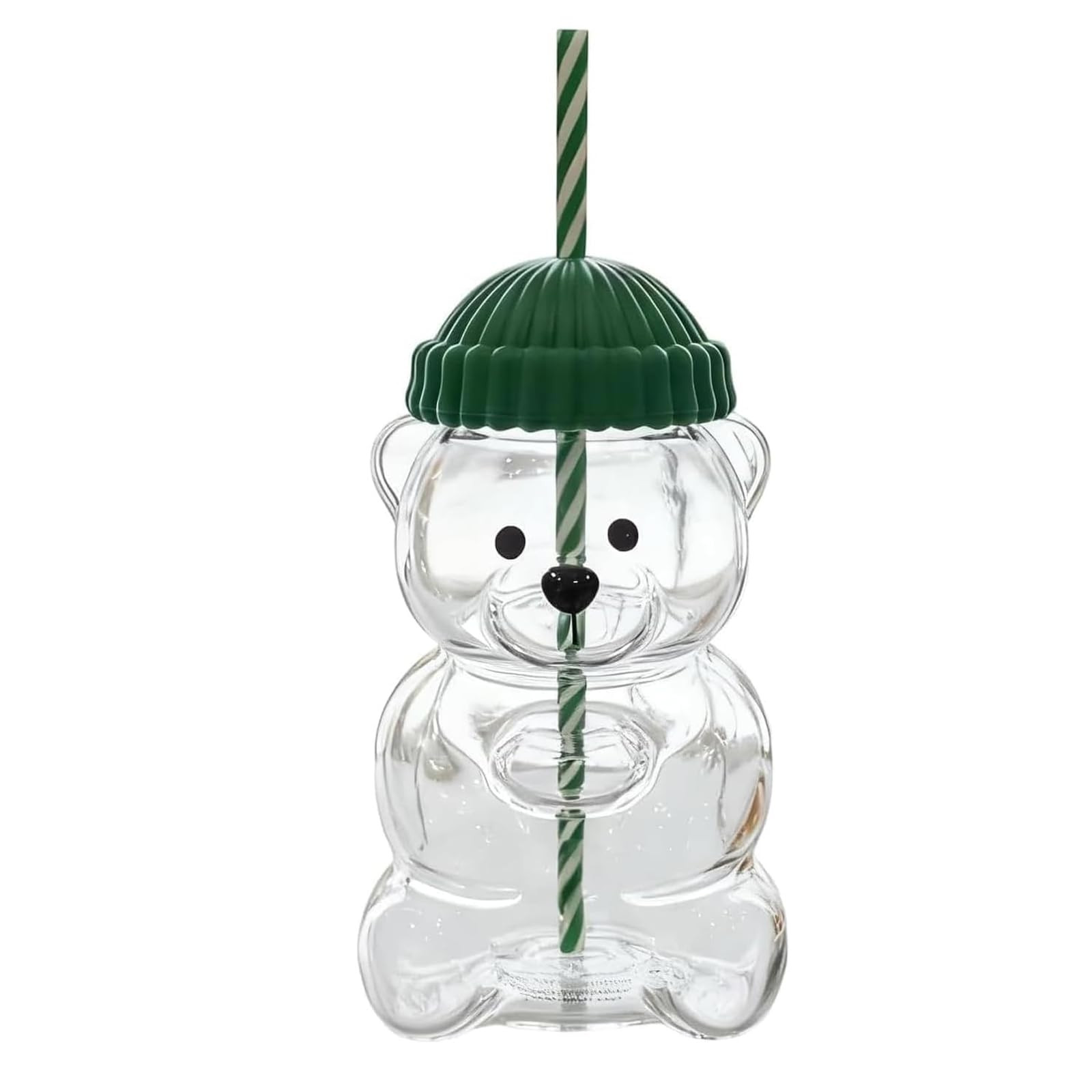 Bear Glass Straw Cup 20oz Bear Straw Cup, Bear Straw Mugs, Glass Cups with Lids and Straws,Cute Mugs Bear Sippy Cups Coffee Beer Wine Cocktail Drinks Glassware for Christmas Gift,20 oz (green) | Amazon (US)