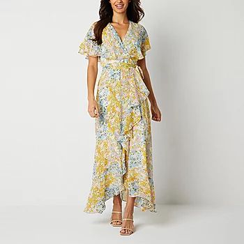 Danny & Nicole Short Sleeve Floral Maxi Dress | JCPenney
