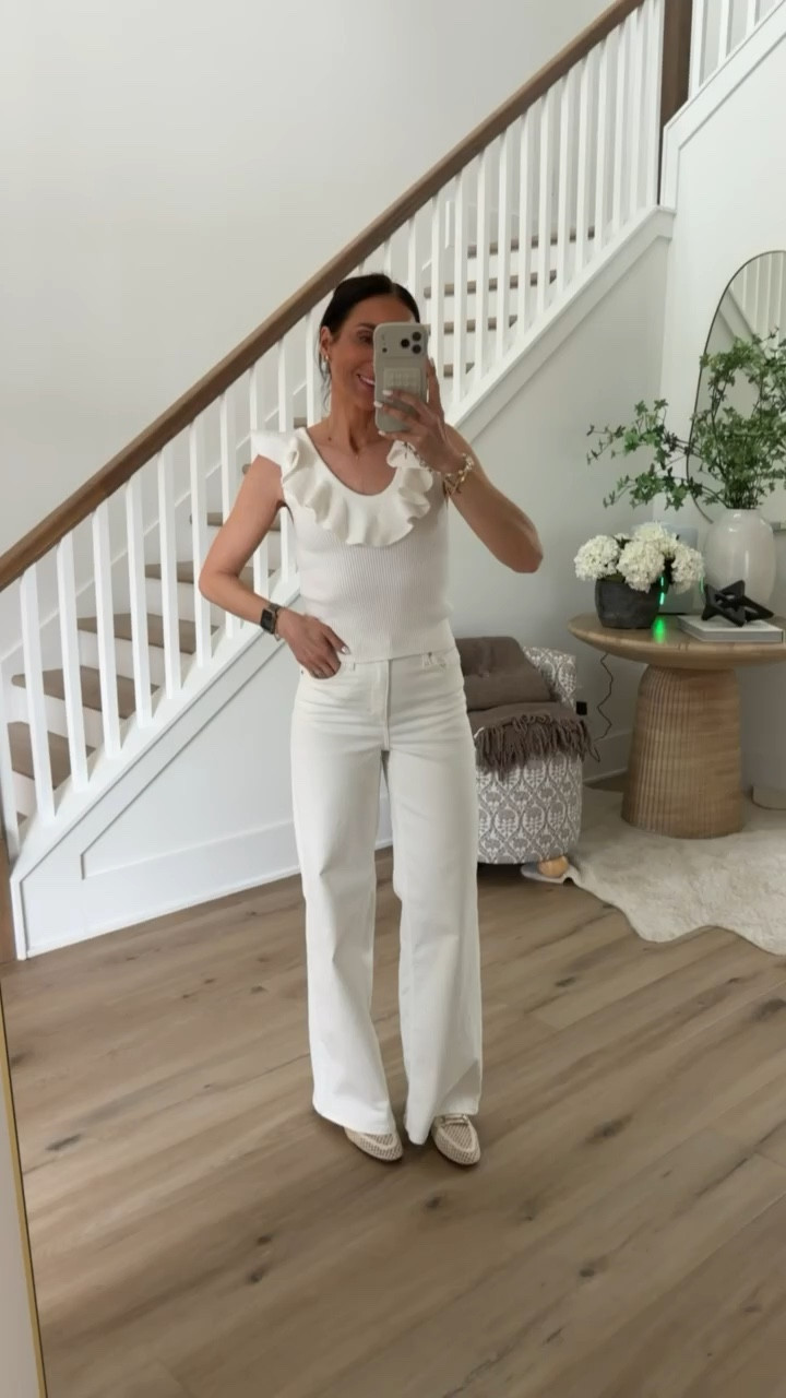 Target designer inspired white jeans, all white outfit, annabrstyle

#LTKOver40