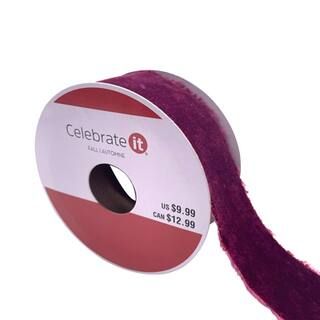 1.5" x 2yd. Velvet Frayed Edge Ribbon by Celebrate It™ Fall | Michaels | Michaels Stores
