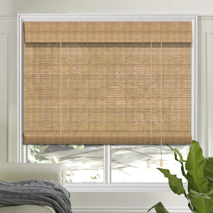 LETAU Wood Window Shades Blinds, Bamboo Light Filtering Roller Shades, Pattern 12 | Amazon (US)