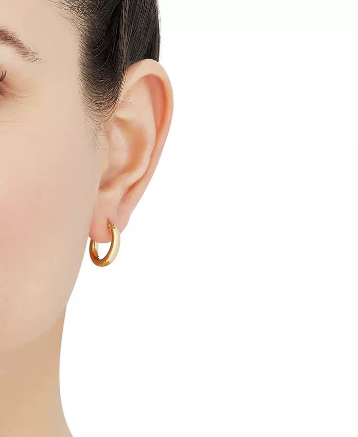 Giani Bernini Polished Tube Hoop Earrings, 15mm, Created for Macy's - Macy's | Macy's