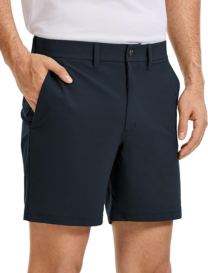 CRZ YOGA Men's Stretch Golf Shorts - 7''/9'' Slim Fit Waterproof Athletic Casual Work Shorts with... | Amazon (US)