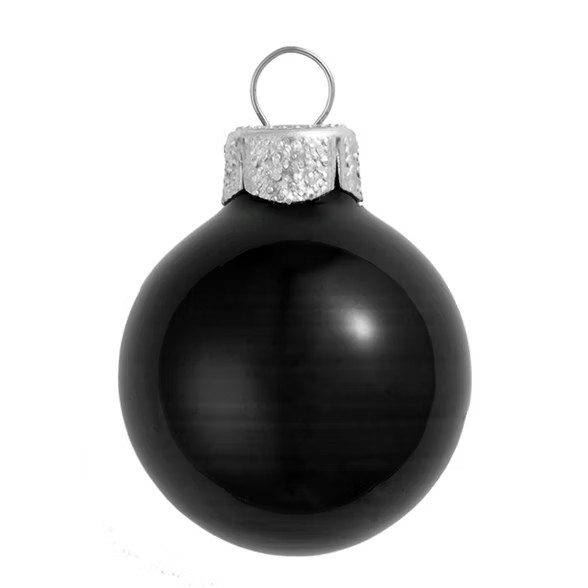 Northlight 28ct Shiny Glass Ball Christmas Ornament Set 2" - Black | Target
