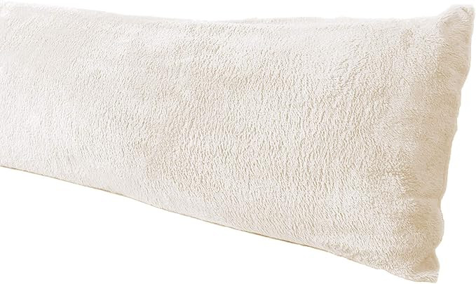 AUCOCU Extra Soft Body Pillow Cover, Sherpa/Microplush Material, 20x54 Inches, Zipper Closure (Cr... | Amazon (US)