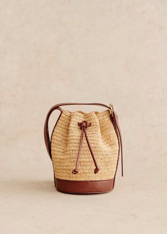 Mini farrow Raphia Bucket - Natural Raffia  - Raffia - Sézane | Sezane Paris