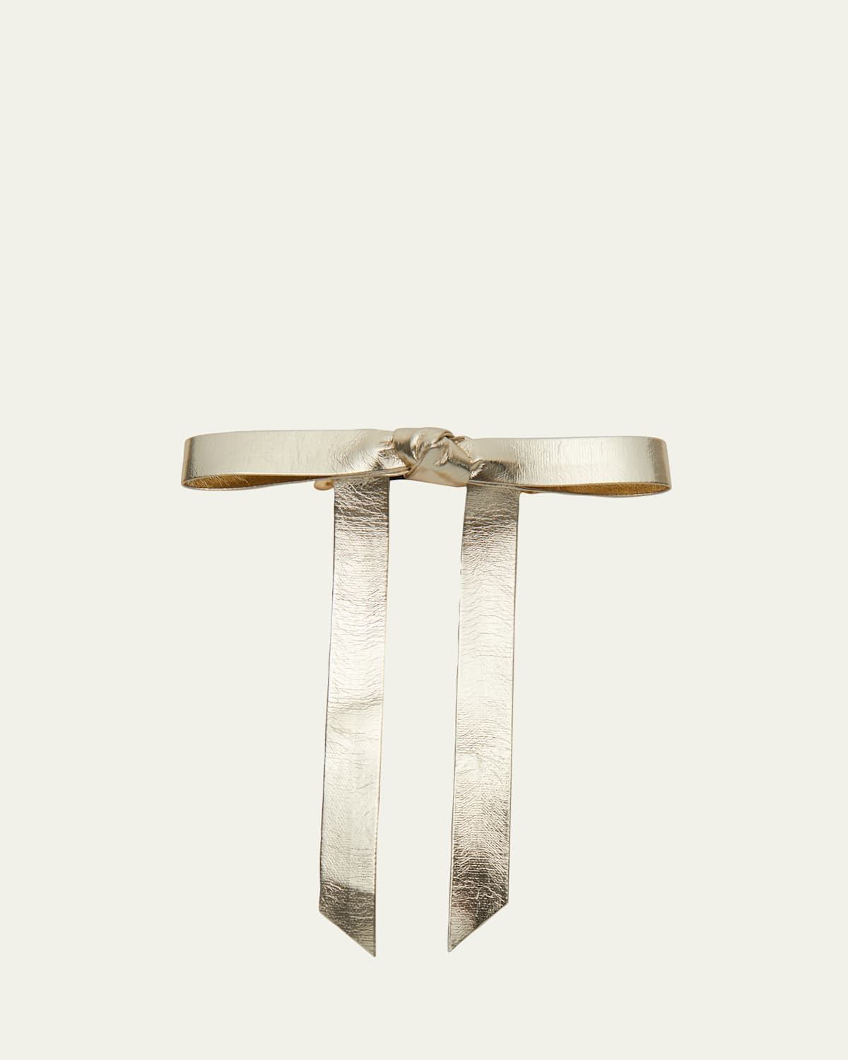 Bardot Bow Metallic Faux Leather Barrette | Bergdorf Goodman