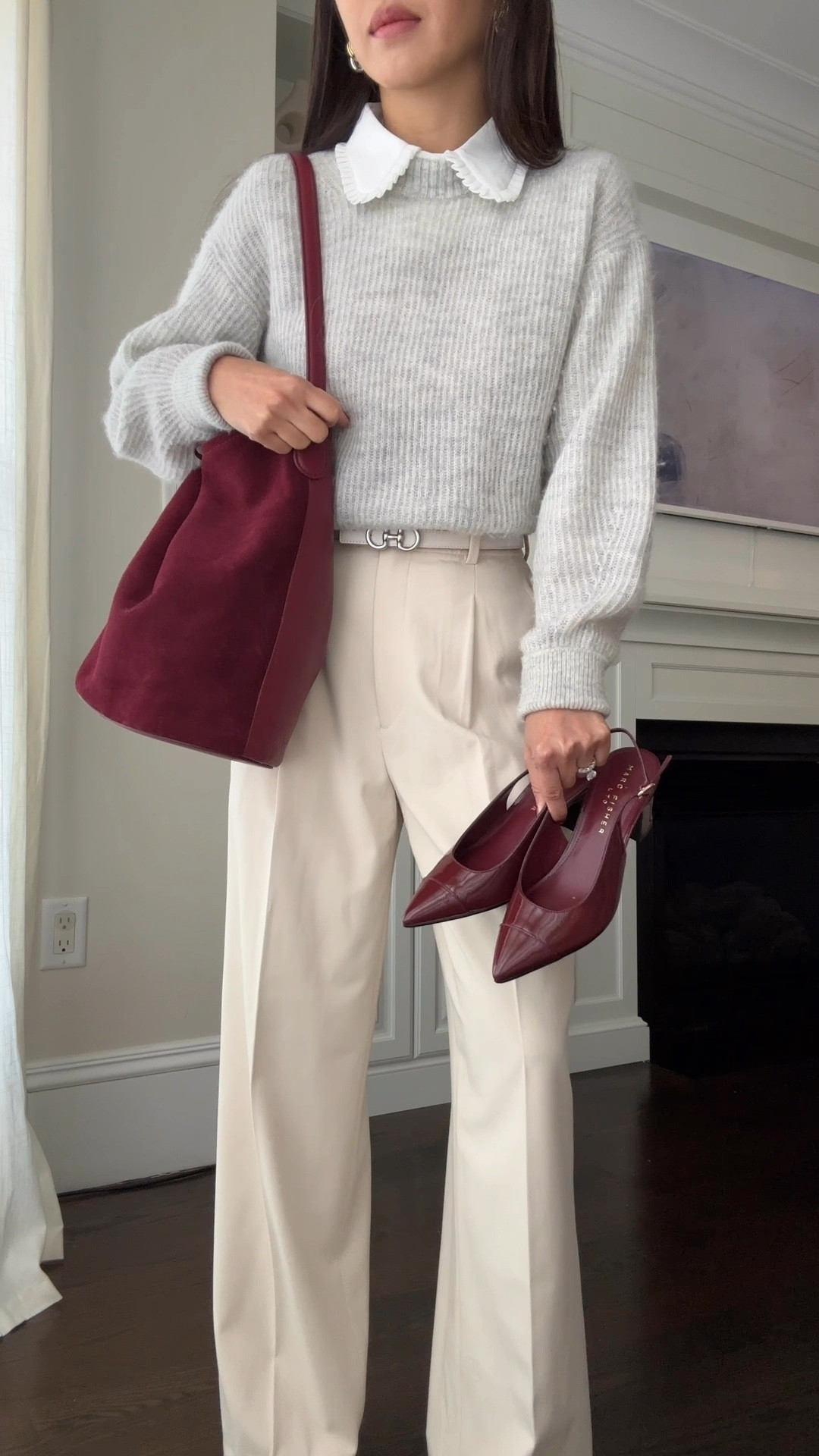 Warm layered work wear. Linked a similar luxe charcoal coat by Theory that looks so luxe and is over half off!

My burgundy block heels on sale with free ship and also come in black or silver.

My faux leather pants are on extra sale and very comfortable all day with no wrinkling issues for me, but fyi runs big at waist 

Look 1:
• Amazon shirt collar 

• Uniqlo thermal long sleeve xxs 

• edited pieces reversible mini belt xxs , sold at editedpieces.com

• Uniqlo pants xs - hemmed by Uniqlo to 27” inseam (you can select this option at checkout)! Another petite favorite is the AF pants linked in Short, I take 24S

• Quince Alpaca sweater in xs - I also have the cardigan version of it (linked under similar)

• Marc Fisher block heels 5.5 - on sale in burgundy, black, & silver! If you’re between half sizes in this brand I would go bigger half  

• Old Navy coat xxs petite, sold out 

• J. Crew Berkeley bucket bag - also linked Madewell bucket which I really love! I have that one in brown 

• Heaven mayhem mini knit earrings. So lightweight and the perfect vintage inspired everyday earring 

Look 2:
• J. Crew slim wide faux leather pants 24P - runs big at the waist. I didn’t have the wrinkle issues a few reviewers mentioned even after full days of wear! Comfortable and soft. 

• Aritzia constant coat xxs - oversized fit, love the thicker warm weight and menswear style

• Polene beri bag (not linkable)

• Old J. Crew heels, linked similar

Petite friendly workwear, date night outfit, girls night, winter layers, soft sweater 


#LTKPetite #LTKWorkwear #LTKSeasonal