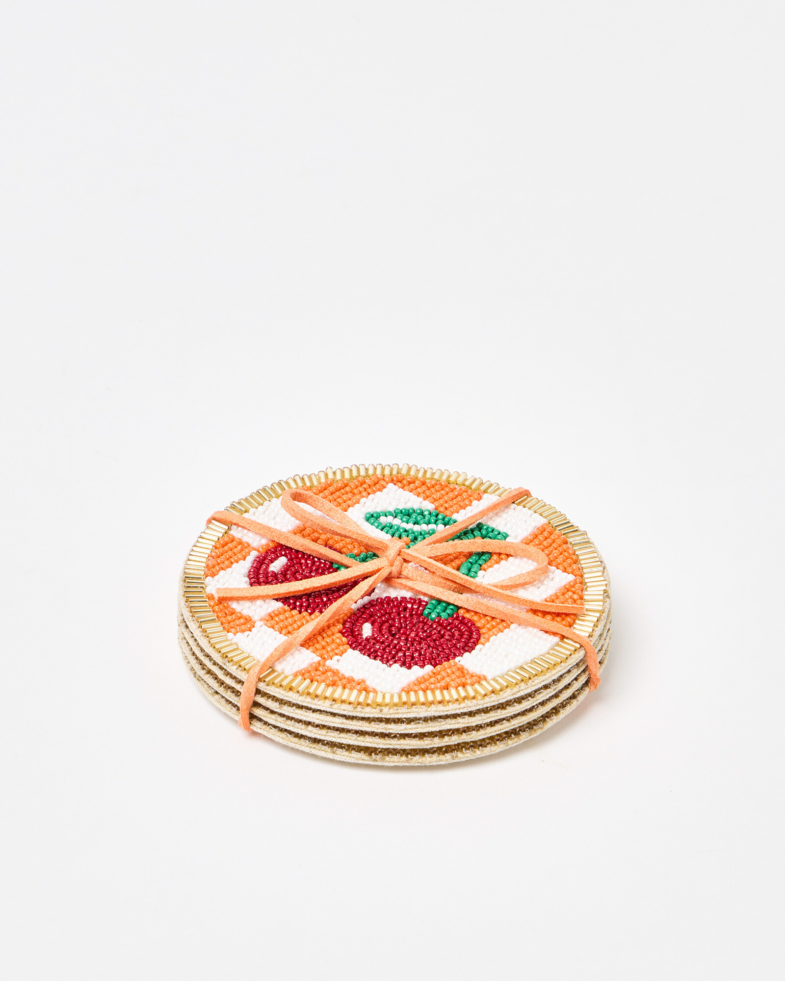 Cherry Beaded Coasters Set of Four | Oliver Bonas (Global)