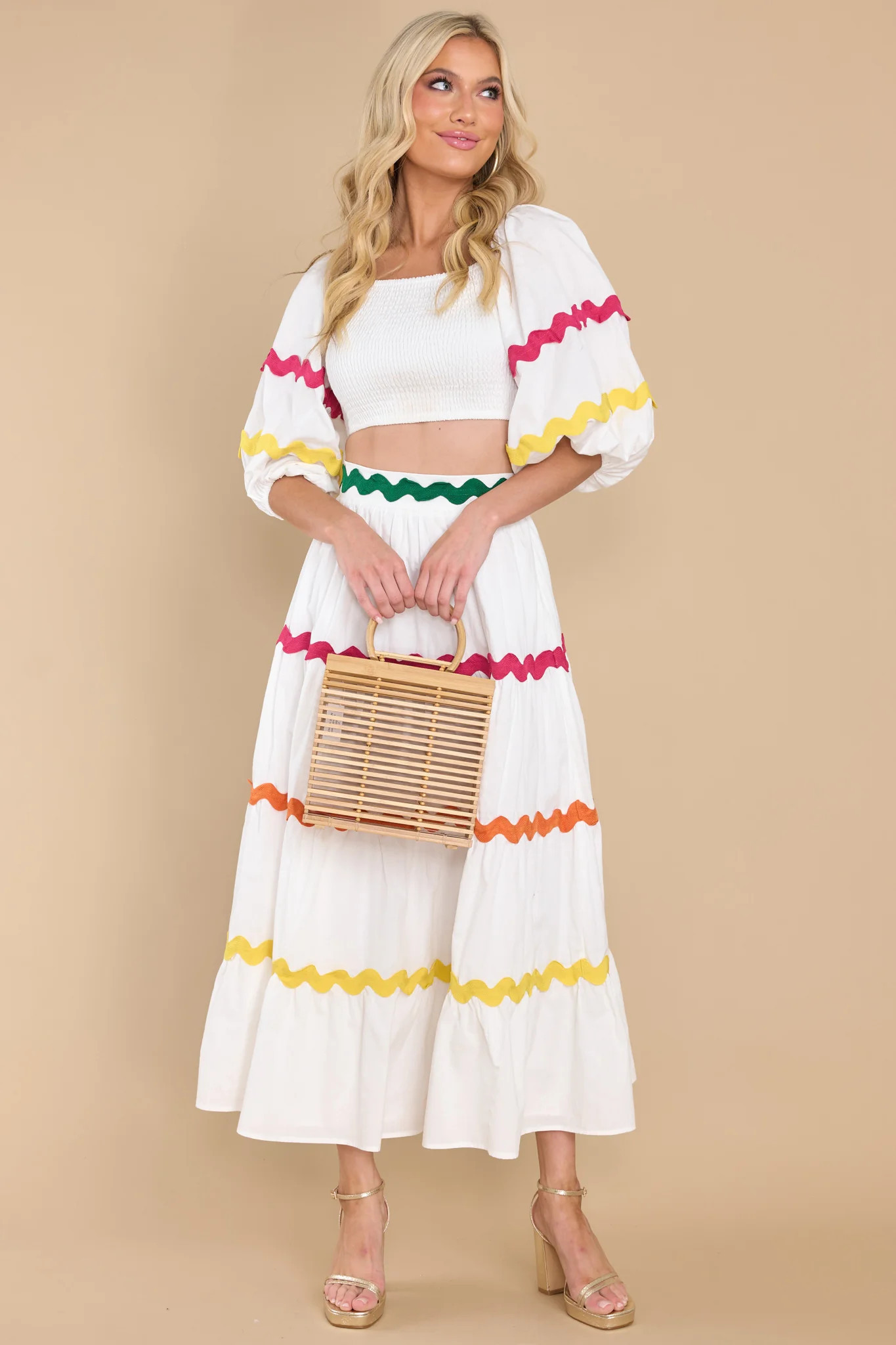 Summertime Sweetheart White Skirt | Red Dress 