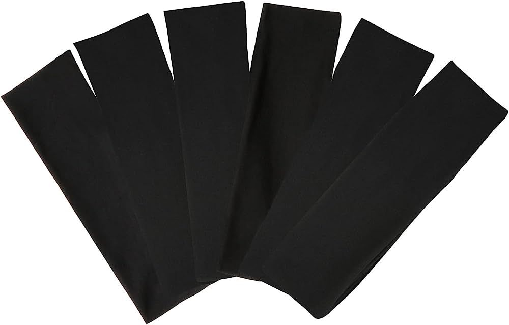 TERSE Black Headbands for Women Short Hair Non Slip Elastic Sweat Hairbands Soft Fabric Hair Band... | Amazon (US)