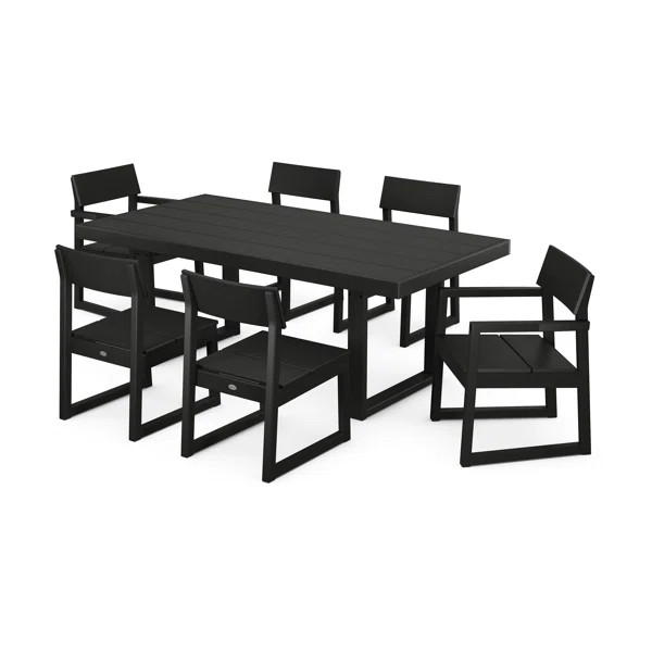 Edge Rectangular 6 - Person Outdoor Dining Set (Set of 7) | Wayfair North America