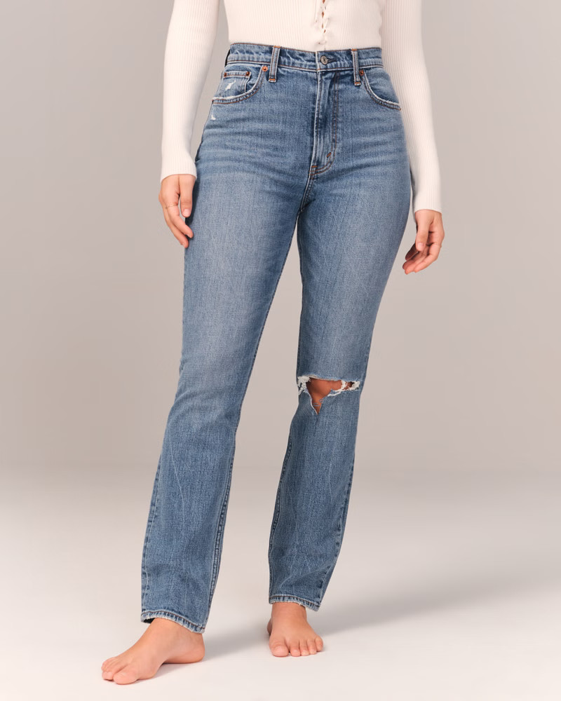 Curve Love Ultra High Rise 90s Slim Straight Jean | Abercrombie & Fitch (US)