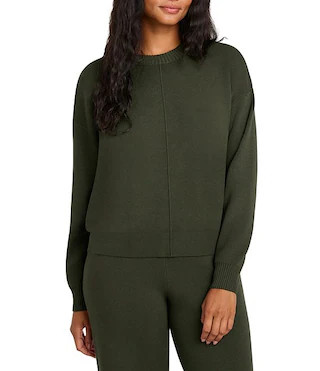 X Cella Jane Blog Knit Crew Neck Dropped Long Sleeve Front Seam Pullover Sweater | Dillard's