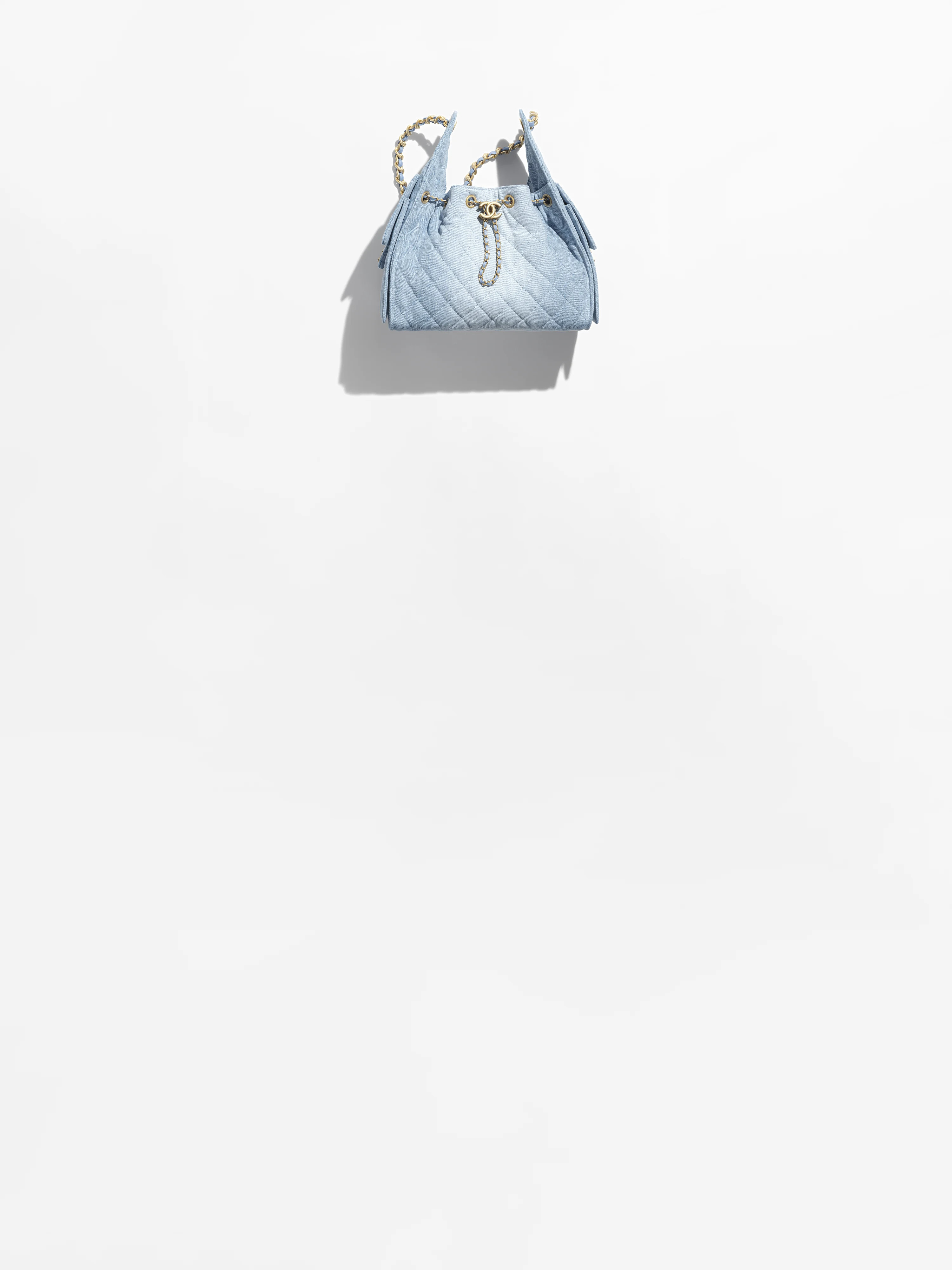 Chanel 25 small handbag, Washed denim & gold-tone metal, blue — Fashion | CHANEL | Chanel, Inc. (US)