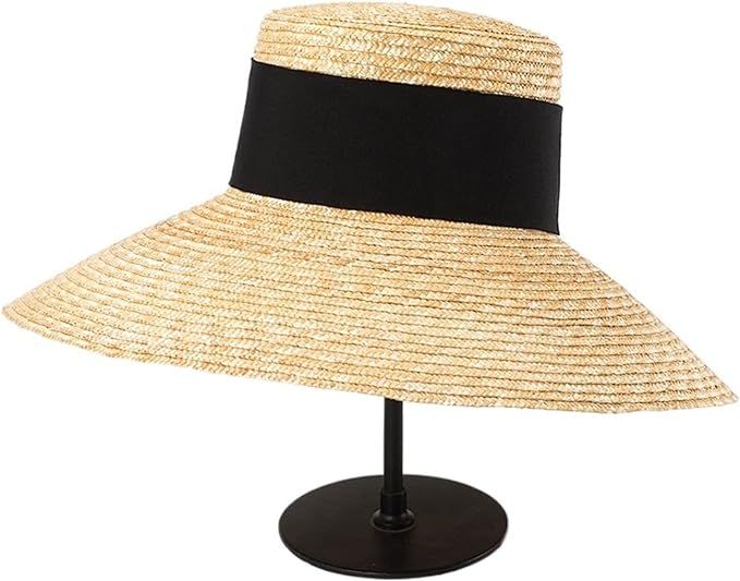 New Wide Brim Beach Hats with Neck Tie for Women Large Protection Sun Hats Summer Big Brim Wheat ... | Amazon (US)