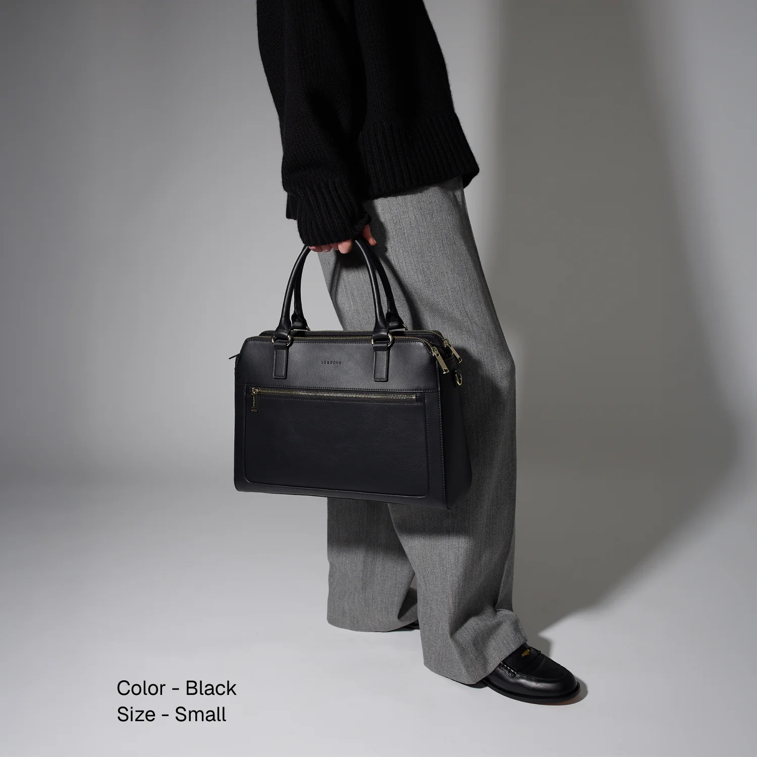 Lo & Sons Trinity Womens Laptop Tote Bag - Black/Gold/Camel | Lo & Sons