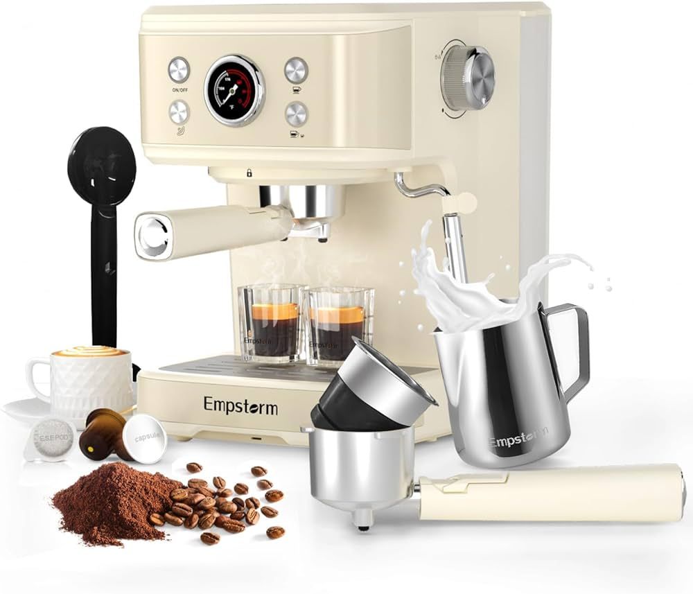 Espresso Machine Latte Coffee Makers 20 Bar, 3 IN 1 Professional Cappuccino Machine with E.S.E Po... | Amazon (US)