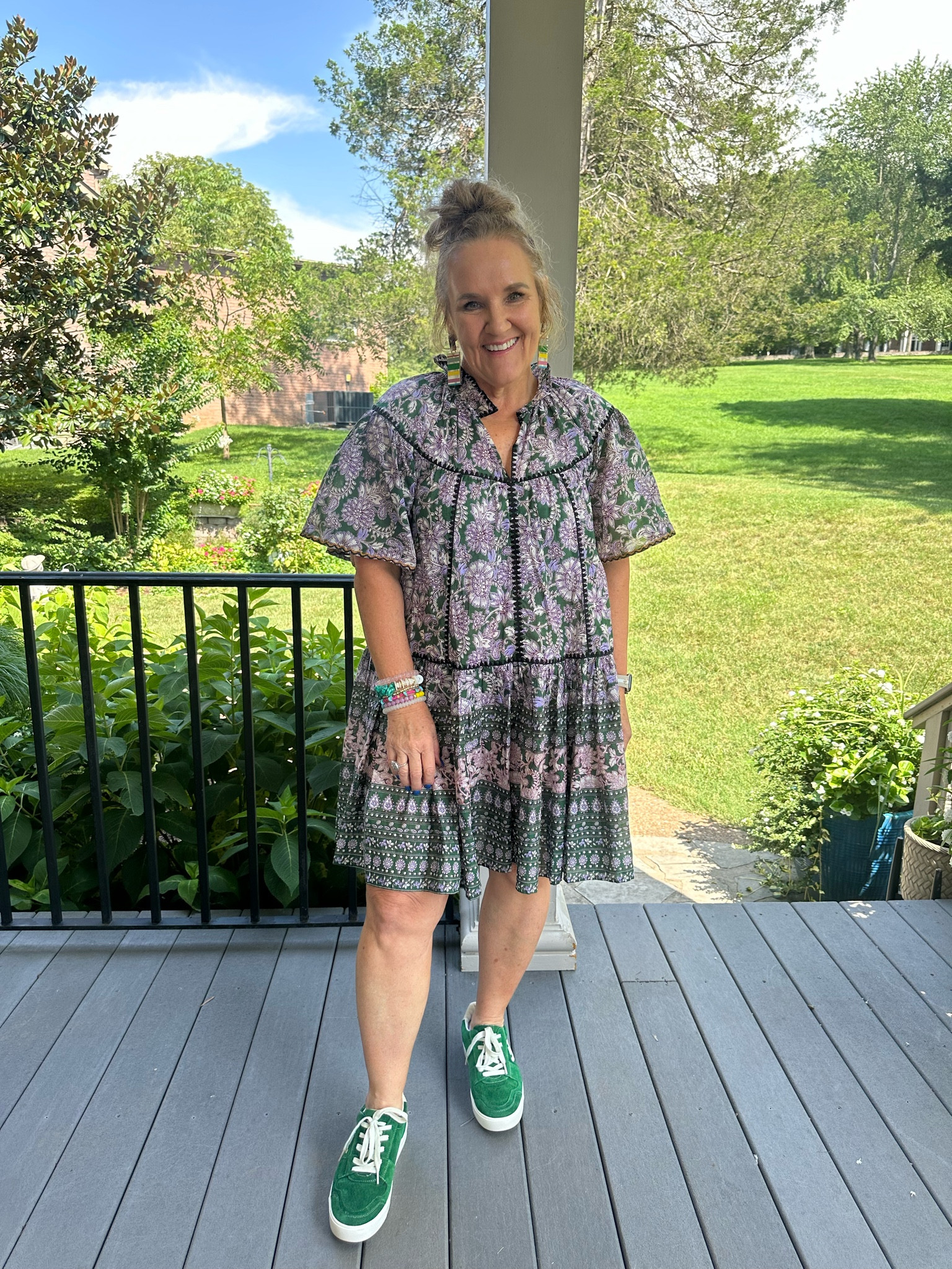 How cute is this dress!!! It’s for a dove everything  day! Work from home, errands, cooking, setting up for a shower. 

I’m in a large. You can use my 15% off code NANETTE15 1x 

Suede sneakers are just so cute. Tts  

#LTKMidsize #LTKFindsUnder100 #LTKOver40