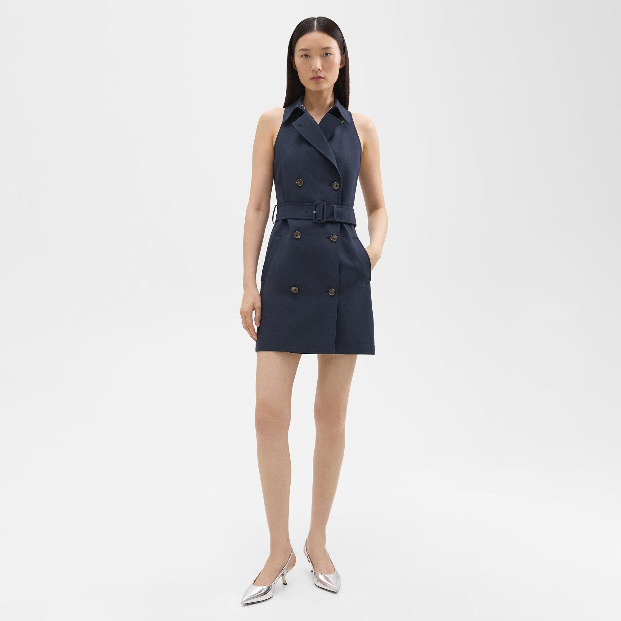 Good Wool Halter Trench Dress | Theory | Theory