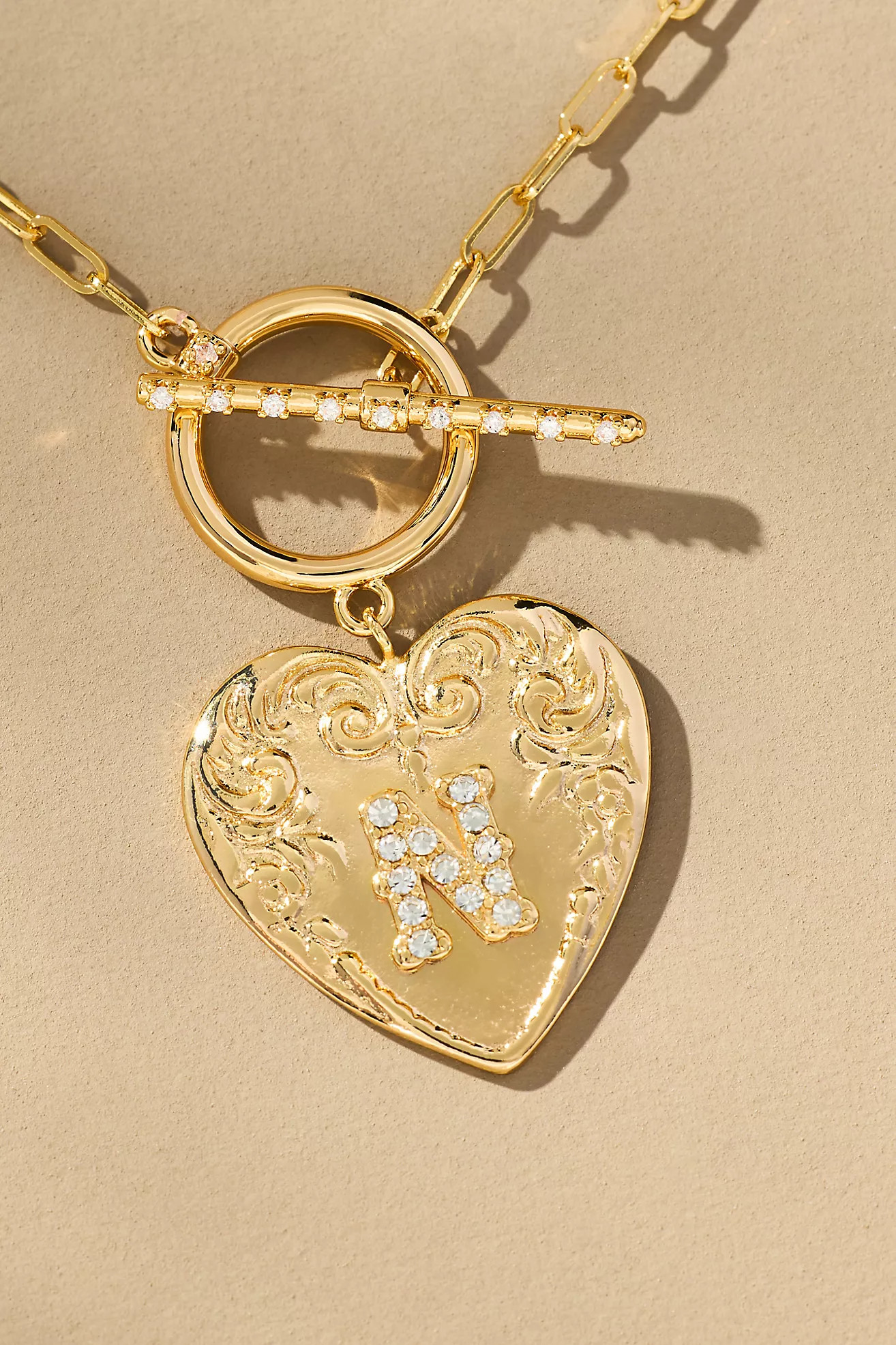 Monogram Heart Toggle Necklace | Anthropologie (US)