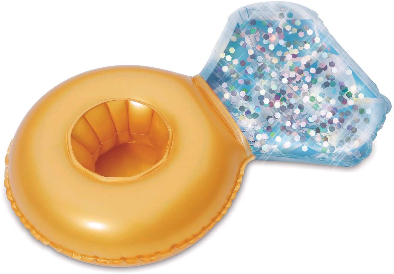 Play Day 3 Pack Inflatable Silver Sparkly Diamond Ring Drink Holder Float | Amazon (US)