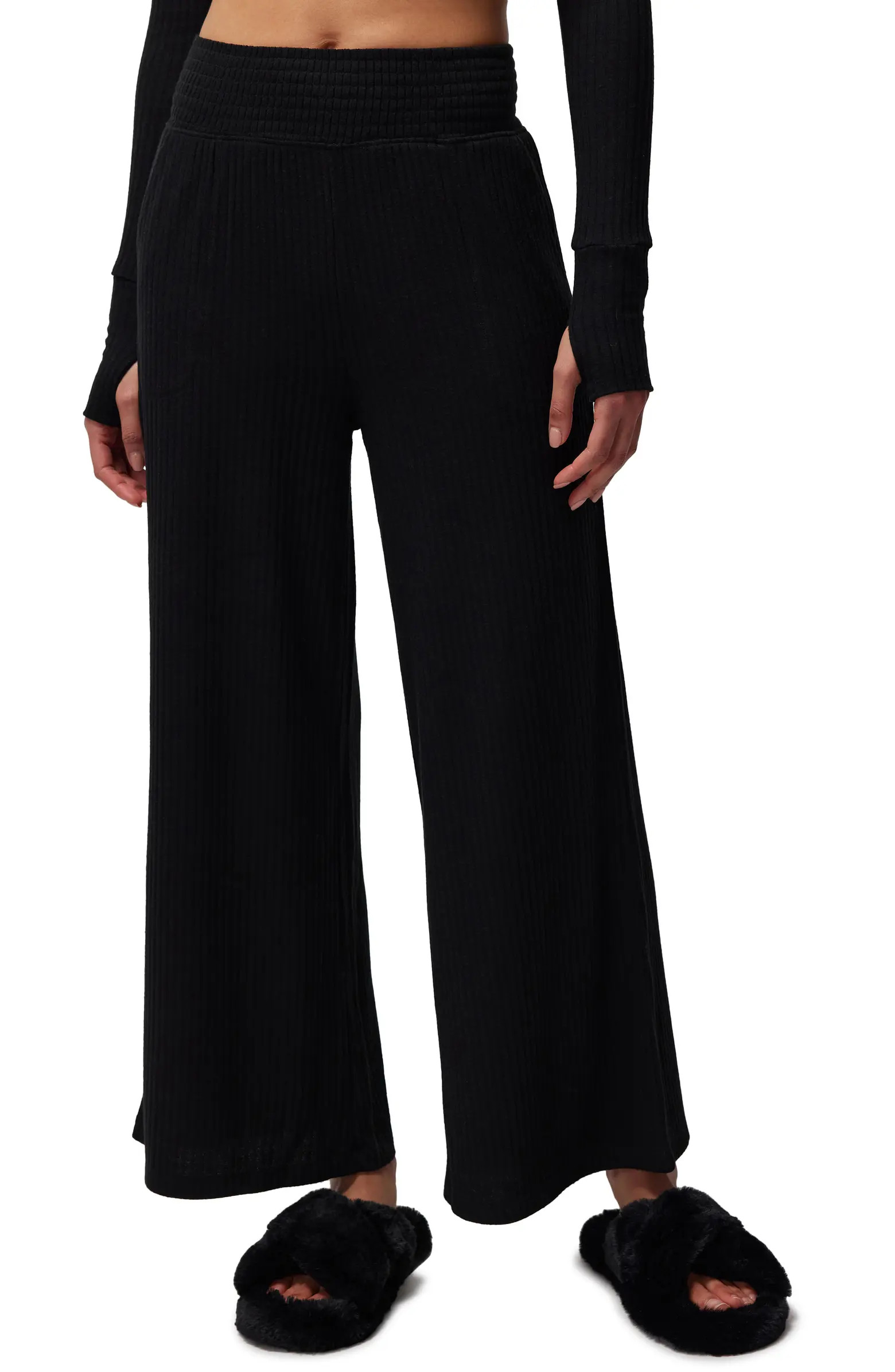 Spiritual Gangster Harmony Wide Leg Rib Pants | Nordstrom | Nordstrom