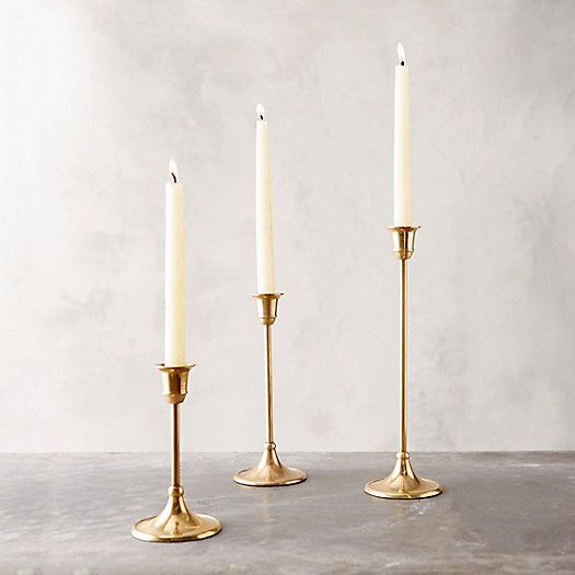 Antiqued Brass Candlestick, Tall | Terrain