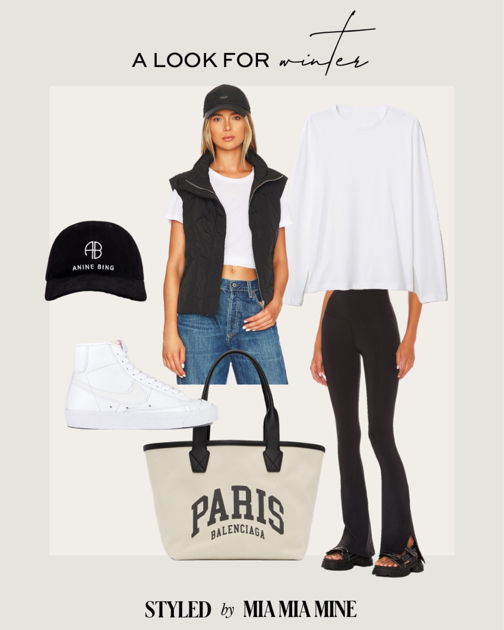 Winter outfit ideas / winter travel outfit
Puffer vest under $100
Flared leggings
Nike blazer sneakers
Balenciaga tote on sale 

#LTKSeasonal #LTKunder100 #LTKtravel