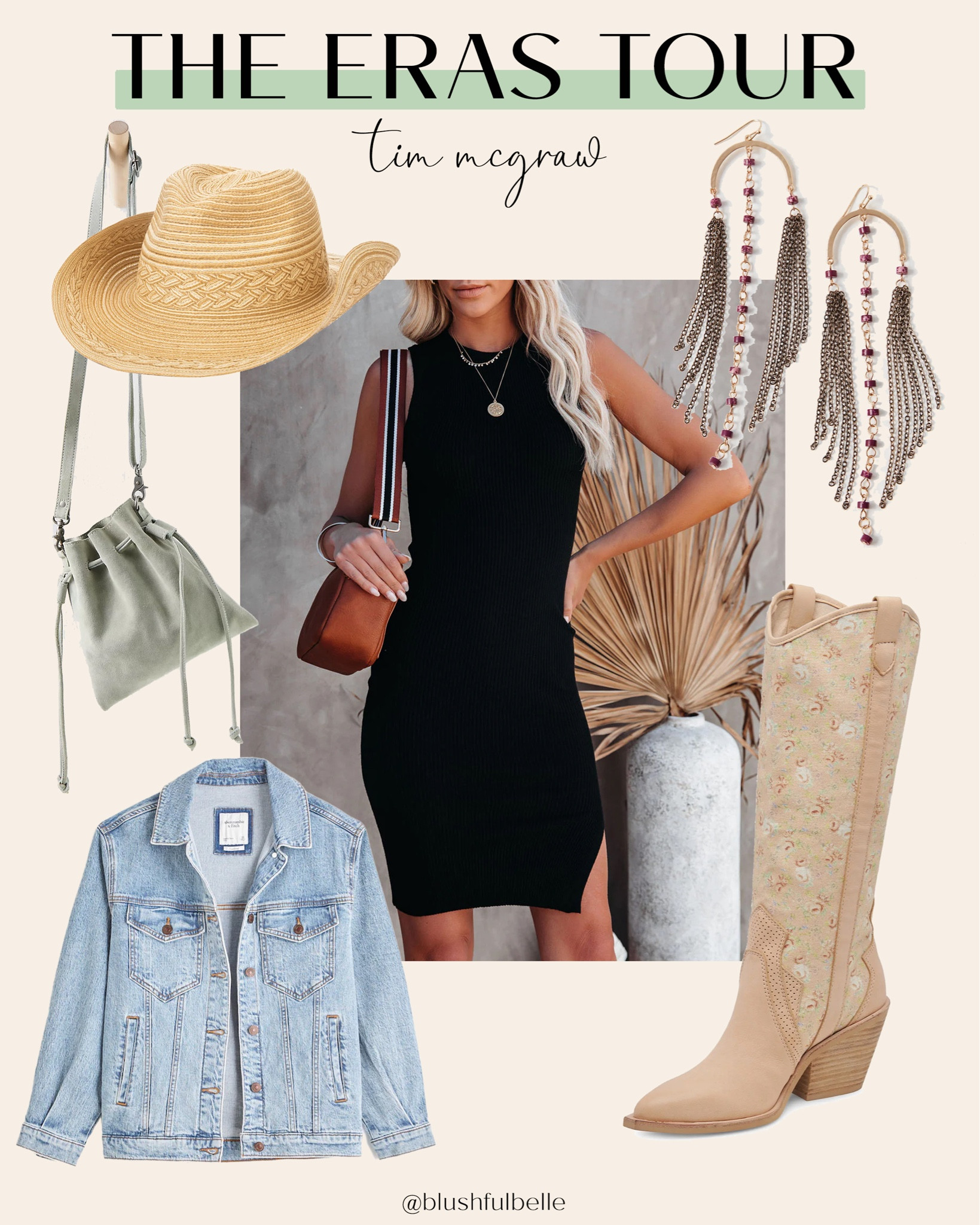 Taylor Swift | The Eras Tour Outfit Ideas: Tim McGraw 
Little black dress, denim jacket, western style, boho outfit, cowboy boots, free people

#LTKstyletip #LTKshoecrush #LTKFind
