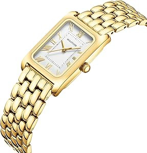 Watches for Women Vintage Bracelet Roman Dial Rectangular Case Gold Watch Waterproof with Tools | Amazon (US)