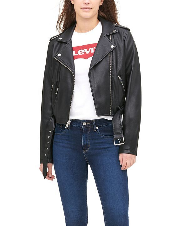 Women's Faux-Leather Moto Jacket | Macys (US)