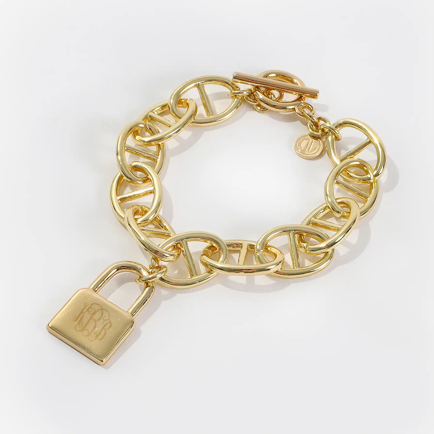 Monogrammed Lock Chain Bracelet | Marleylilly