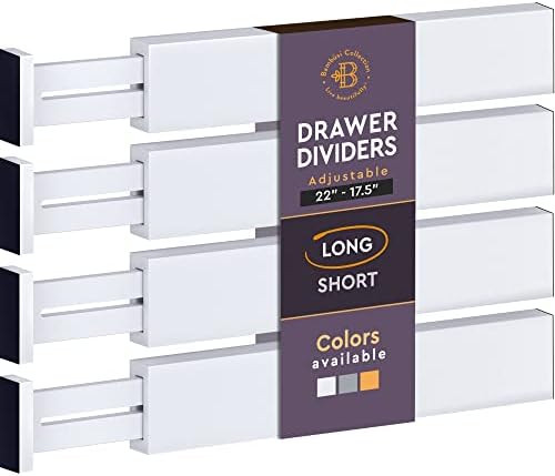 Adjustable Bamboo Drawer Dividers Organizers - Fits Large Drawers Sized 17.5" Upto 22"- Expandable K | Amazon (US)