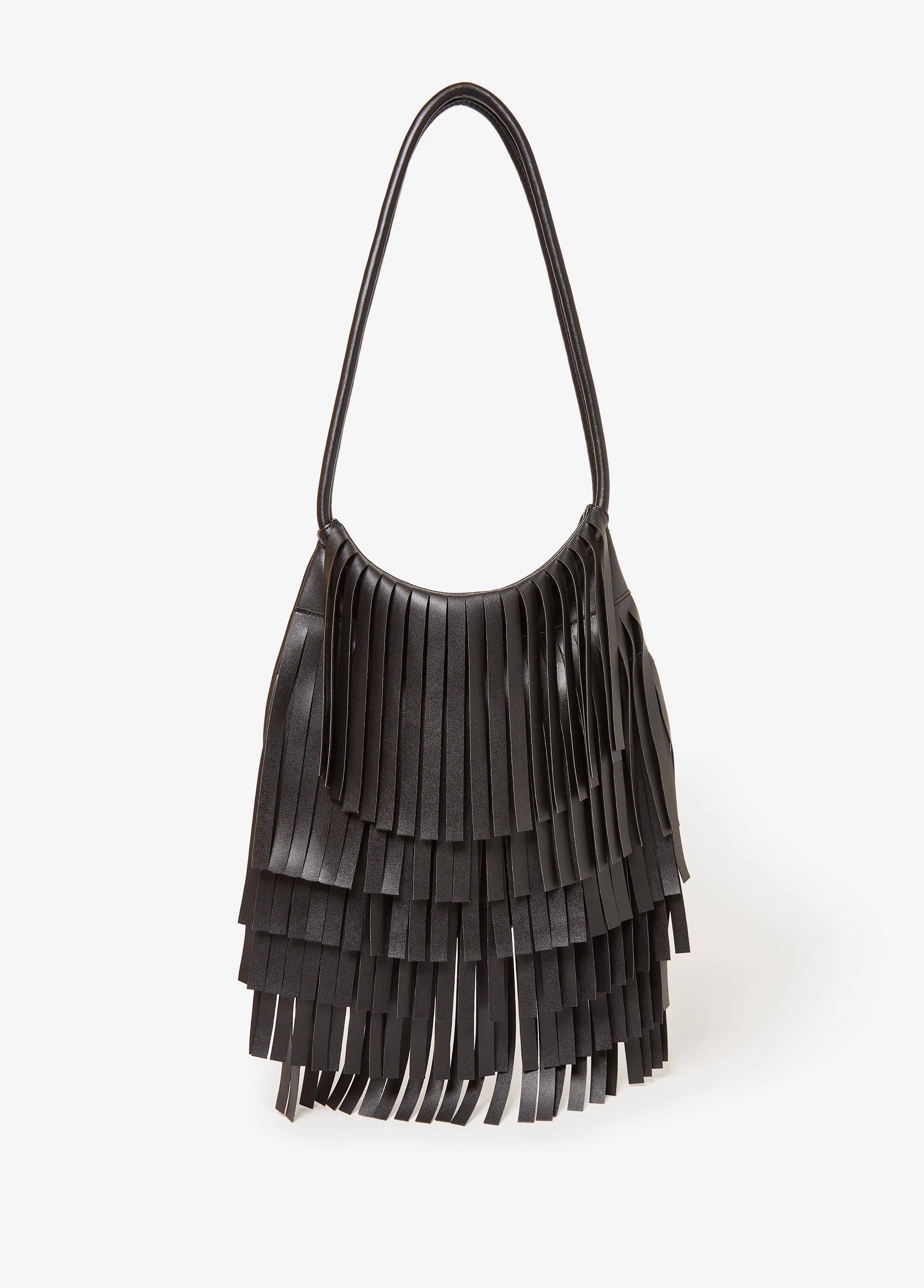 Fringed Faux Leather Bag | Ashley Stewart