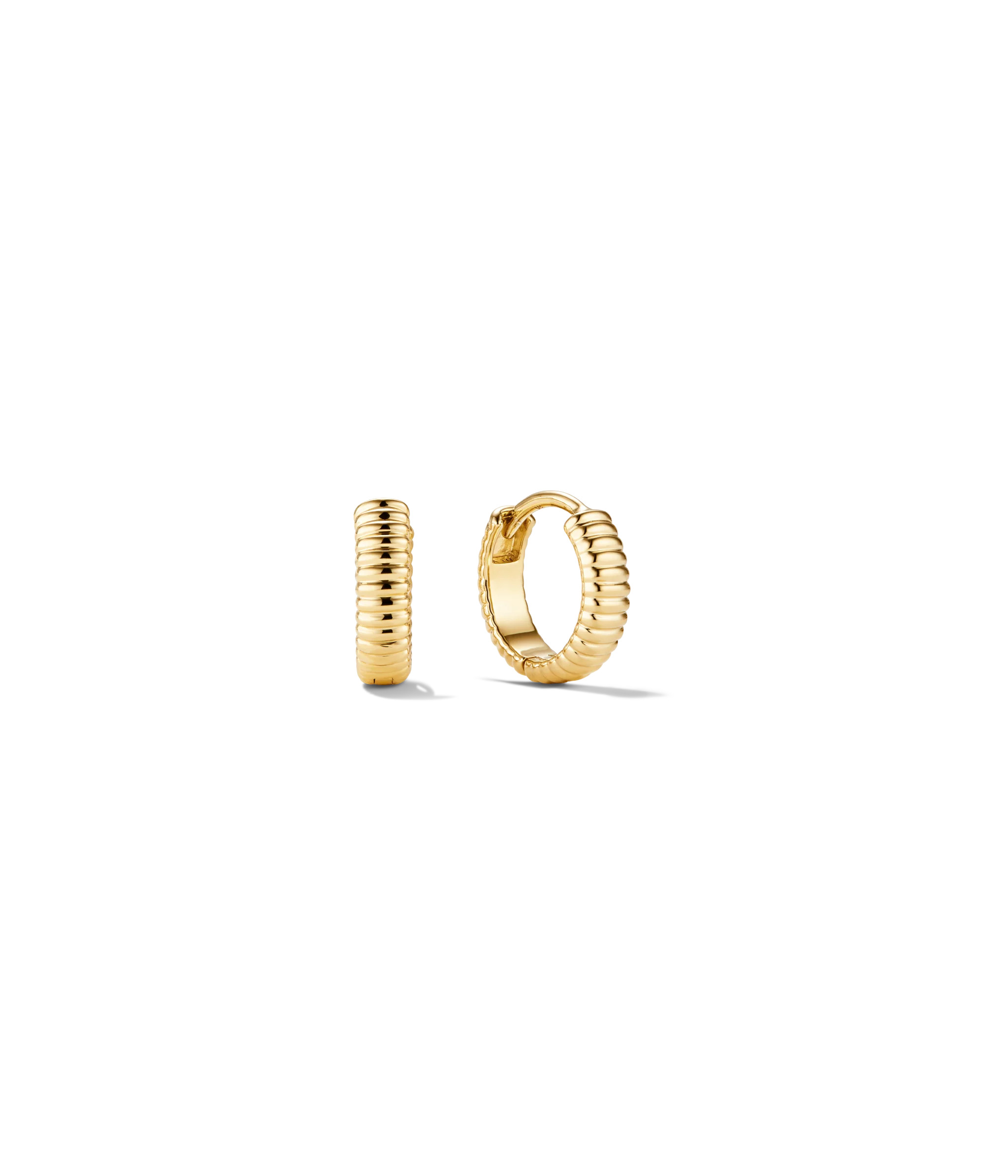 Salmon Gold Bold Huggie Hoop Earrings - Jewelry | Mejuri | Mejuri Fine Crew