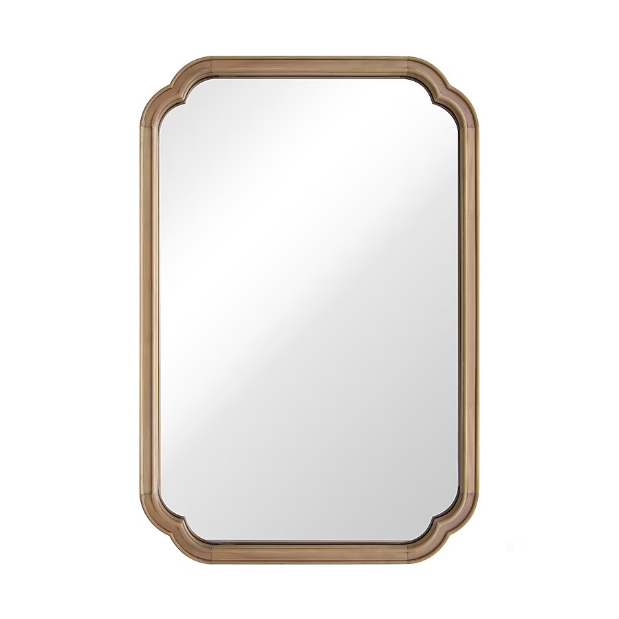 allen + roth 24-in W x 36.0-in H Rectangle Natural Wood Polished Wall Mirror | Lowe's
