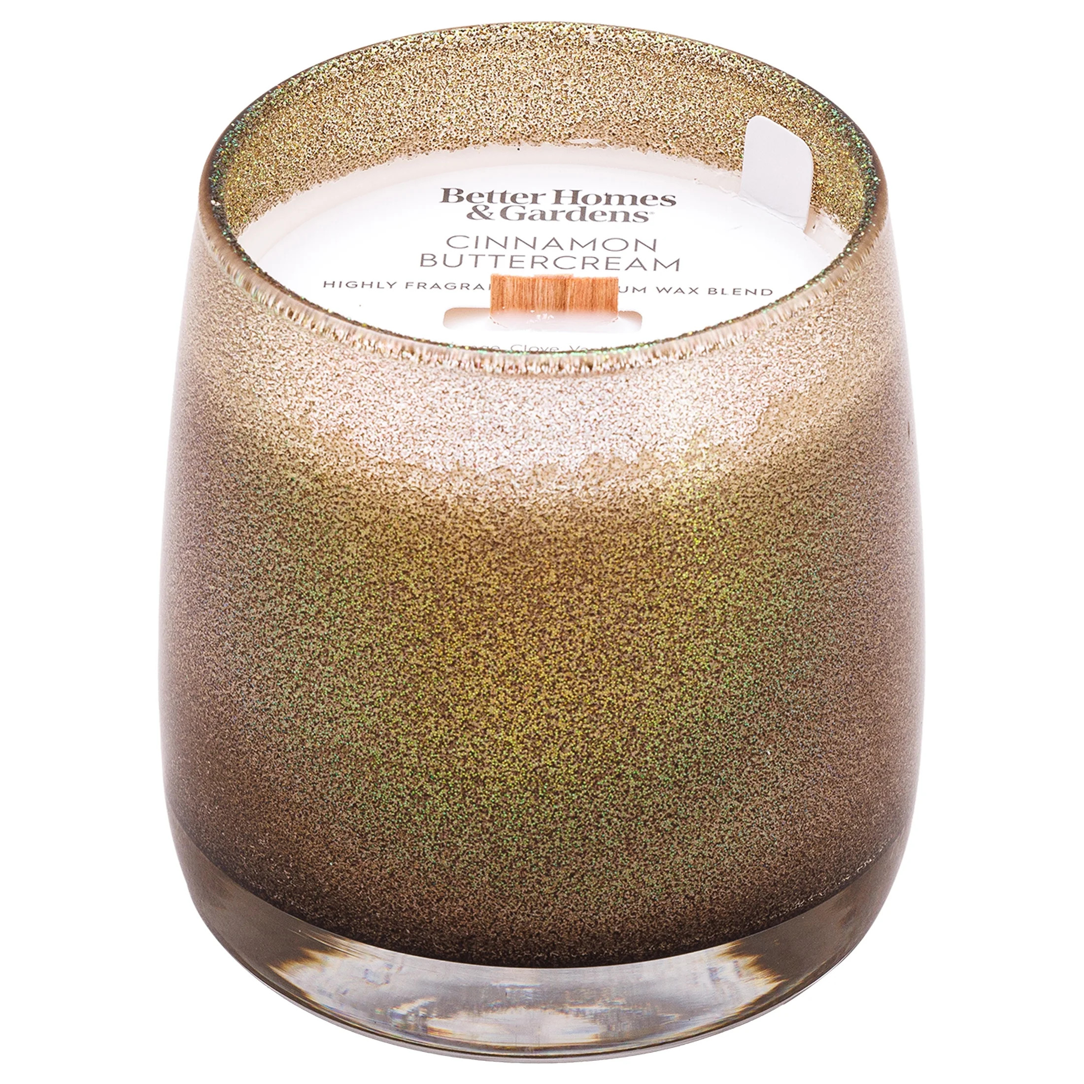 Better Homes & Gardens Wood 1-Wick Holiday Scented Jar Candle, Cinnamon Buttercream, 14.5oz. | Walmart (US)