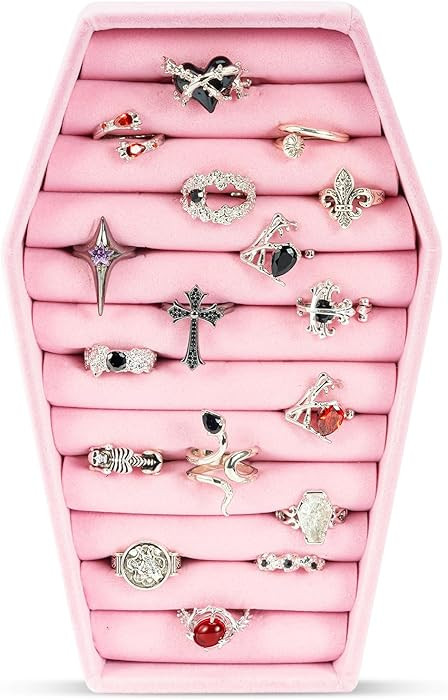 Lolalet Y2K Velvet Coffin Ring Organizer Box, Gothic Jewelry Tray Ring Holder for Goth Home Decor... | Amazon (US)