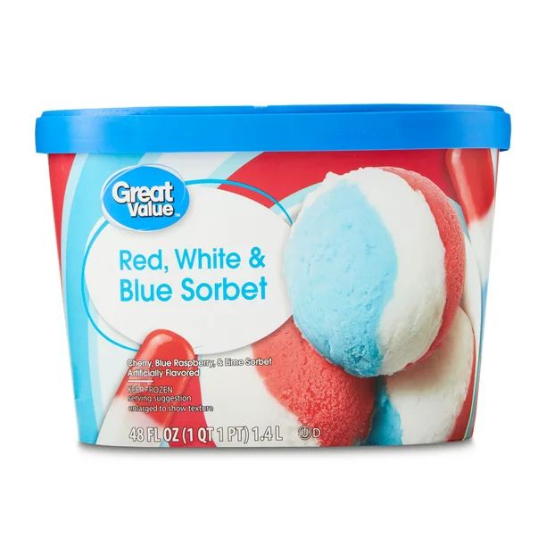 Great Value Red, White, and Blue Sorbet, 48 fl oz | Walmart (US)