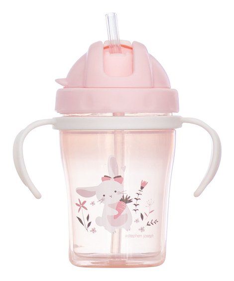 Pink Bunny Straw Sippy Cup | Zulily