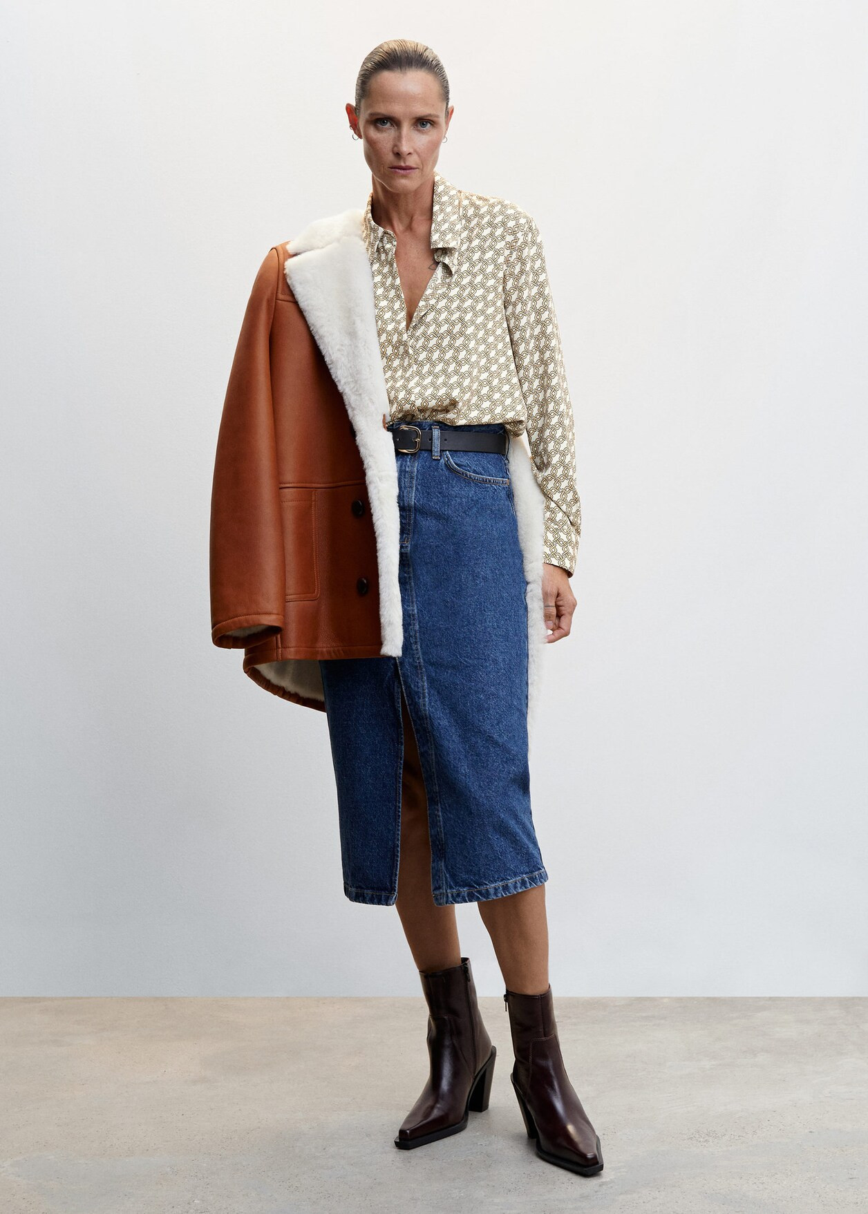 Buttoned flowy shirt -  Women | Mango USA | MANGO (US)