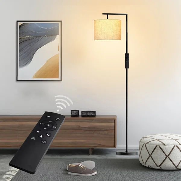 Haileyville 64'' Arched/Arc Floor Lamp with Remote Control and Bulb Included | Wayfair North America
