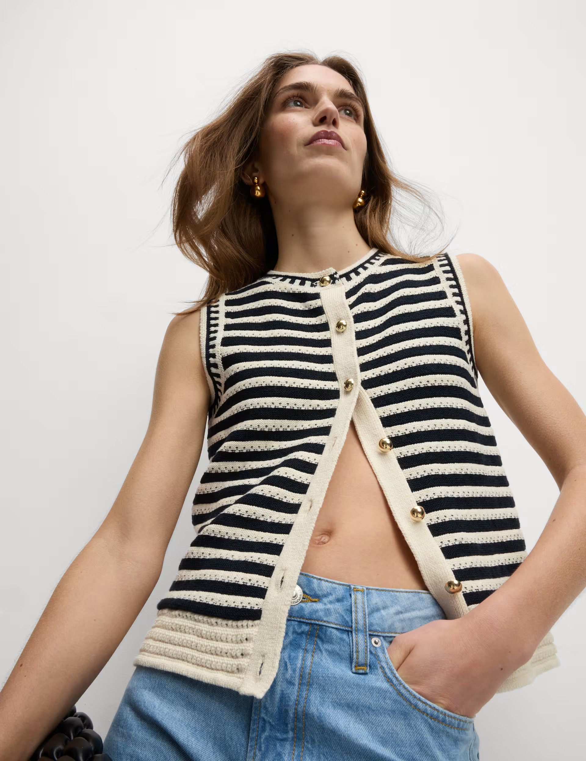 Cotton Rich Striped Knitted Waistcoat | Marks & Spencer (UK)