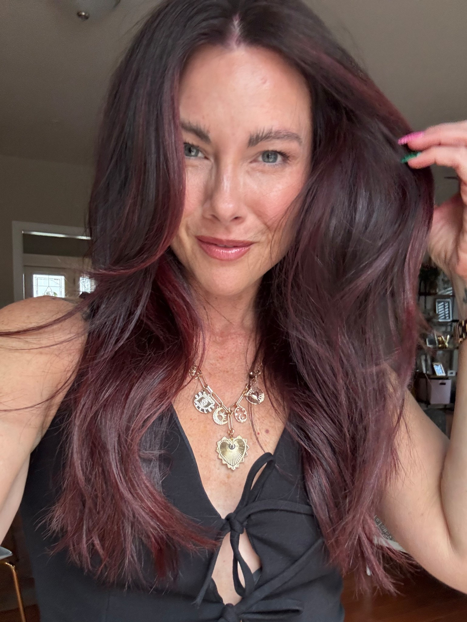 Temporary shampoo deposit CHERRY COLA hair color. I applied it to dry hair for 25 minutes, rinsed (no shampoo or conditioner), and it grabbed to my dark brown hair (level 4) with highlights SO perfectly!! It’s also a perfect maintenance wash-in for upkeep on cherry cola or cherry chocolate color.

Hair color, fall hair color, hair hacks

#LTKFindsUnder50 #LTKStyleTip #LTKBeauty